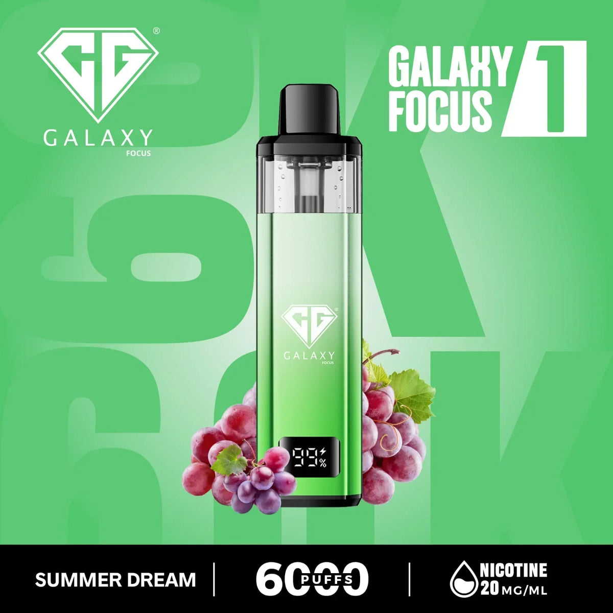 Galaxy Focus 1 6k Puffs Prefilled Pod Kit- Box of 5