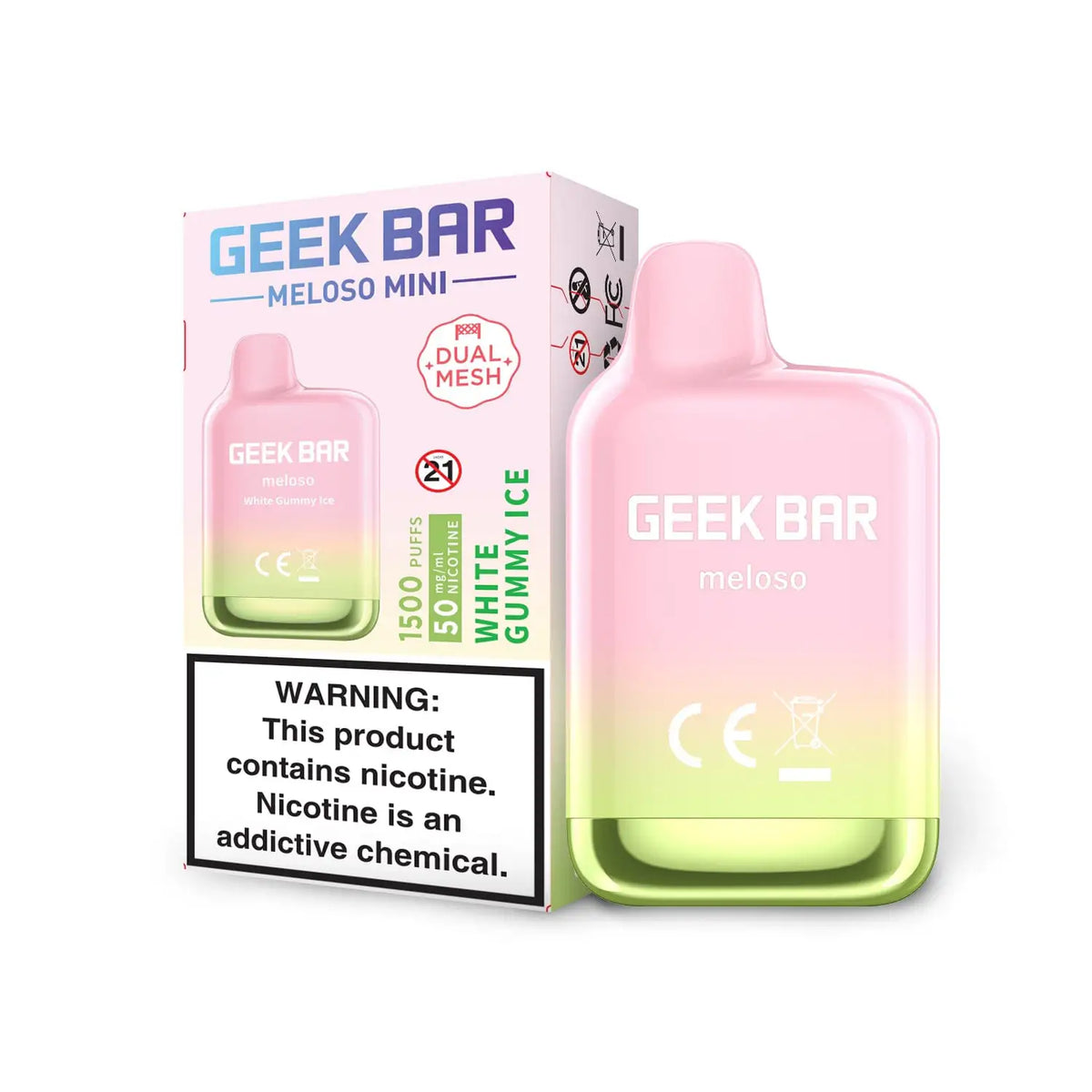 White Gummy Ice - Geek Bar Meloso Mini 1500 Disposable Vape