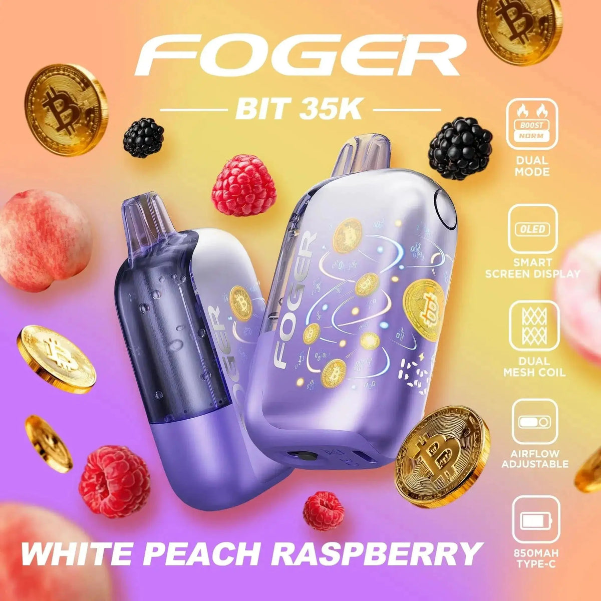 White Peach Raspberry - Foger Bit 35k Disposable Vape
