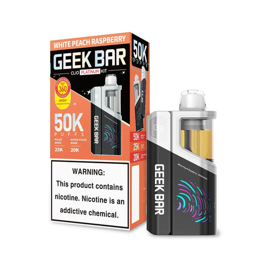White Peach Raspberry - Geek Bar Clio Platinum 50k Disposable Vape Kit