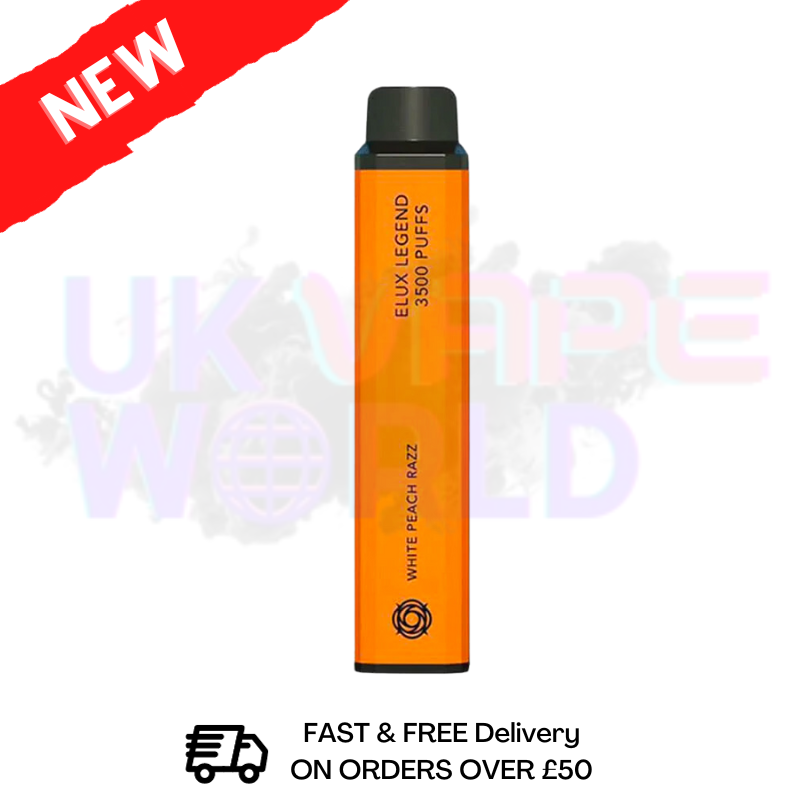 Elux Legend 3500 Puff White Peach Razz Bar