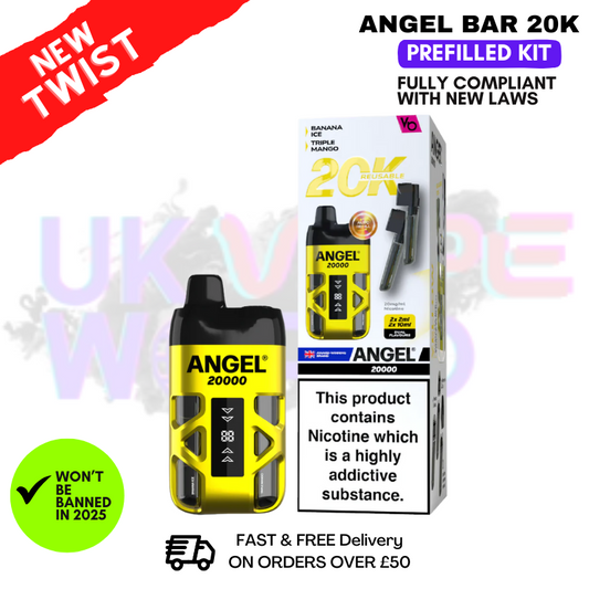 Angel Bar 20K Puff Twist Prefilled Pod Kit (Gelbe Edition) – 11,99 £