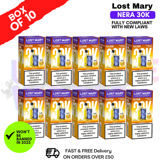 Gelbe Ausgabe Lost Mary NERA 30K Puff Box mit 10 Stück