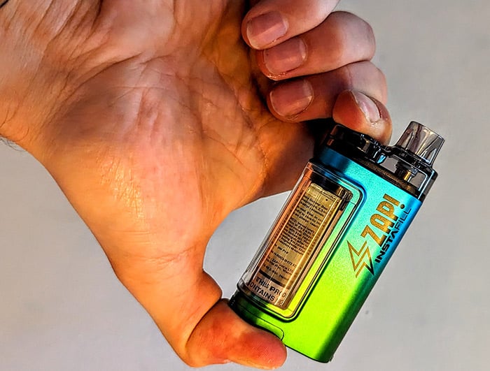 5er-Pack ZAP INSTAFILL Einweg-Vape-Kit, 20 mg Nikotin, 3500 Züge, mit 10 ml vorgefülltem Liquid. TPD-konform (UK).