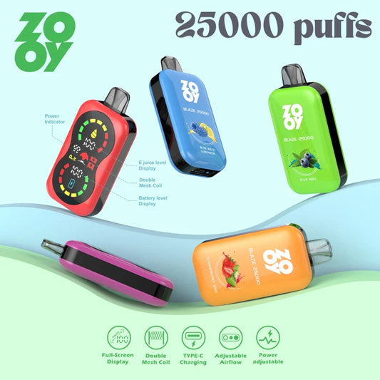 ZOOY Blaze 25K Puffs Doppelsieb Premium-Qualität Bestseller 