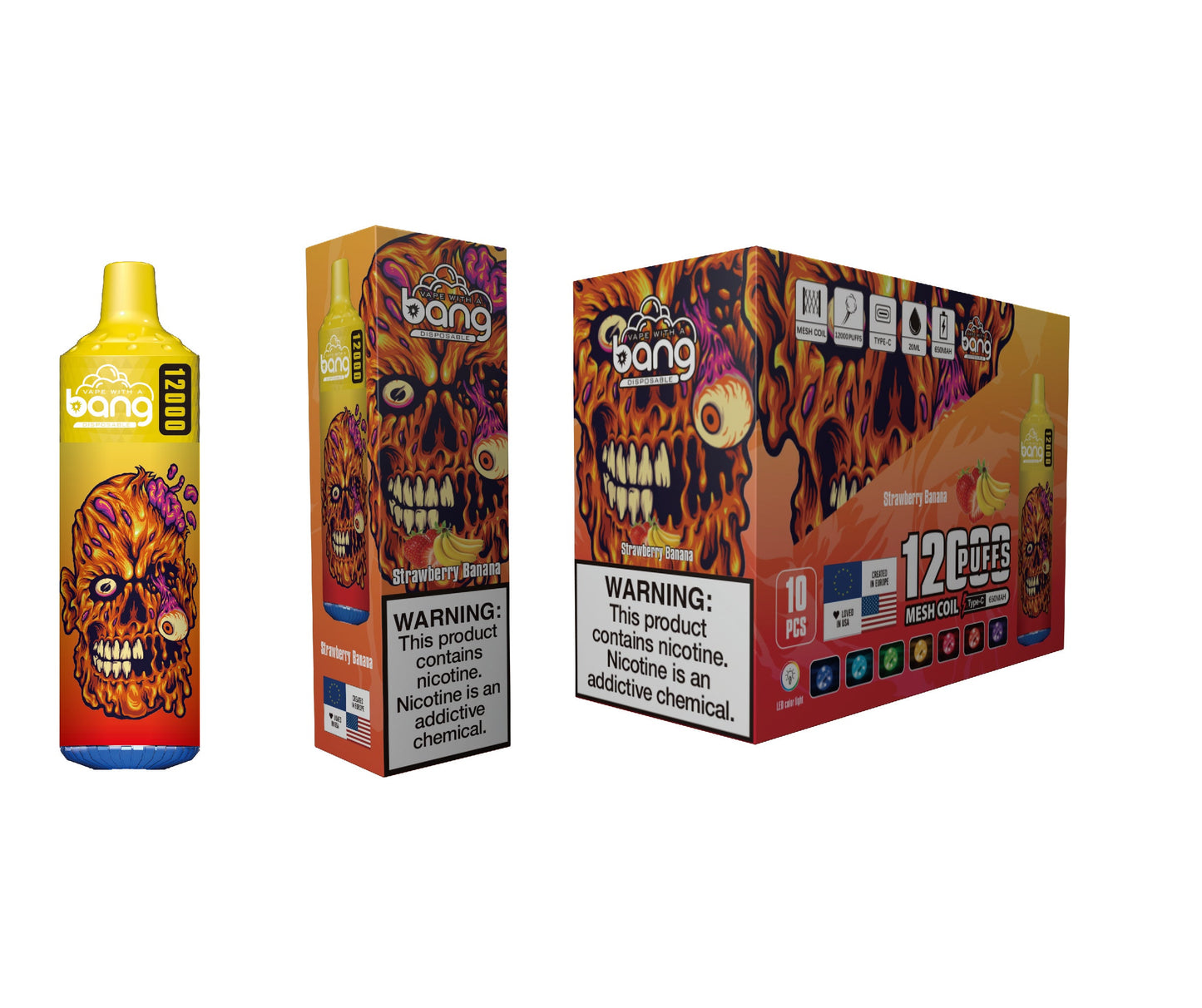 Bang King 12000 Puffs Disposable 650mAh  20ml Vape E Cigarettes Puff 12k Prefilled Pod- 650mAh  20ml Vape 12 Flavors