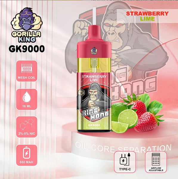 Reymont Gorilla King 9000 Puffs bood best-bejgħ bull lush ice tyson evo dc2500 70k sd vape 100000 atomizer vape