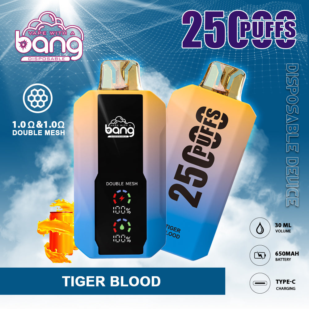 Bang 25000 Puffs Smart Full Screen Turn Ice Wholesale Disposable Vape E Cigarette Puff 25k  Prefilled Pod-850mAh Battery. 30ml E-liquid. Multiple Nicotine 16 Flavors