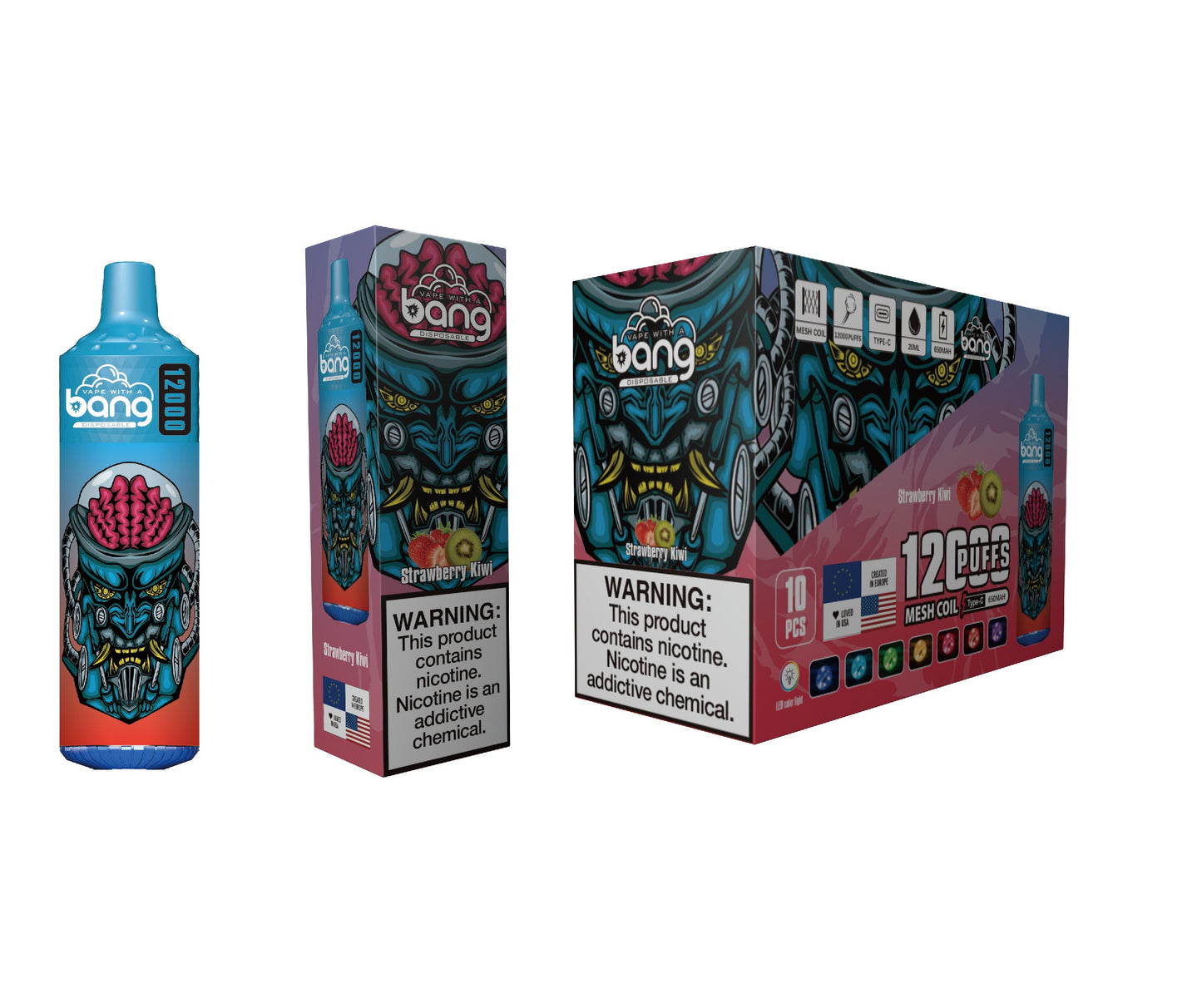 Bang King 12000 Puffs Disposable 650mAh  20ml Vape E Cigarettes Puff 12k Prefilled Pod- 650mAh  20ml Vape 12 Flavors