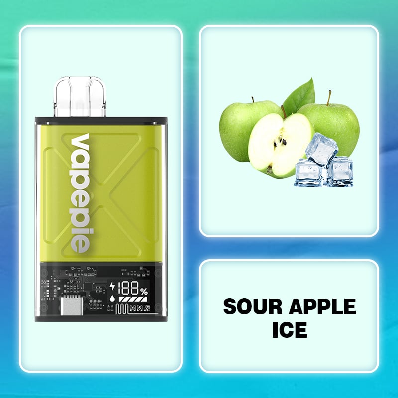 Saures Apfeleis &amp; VAPEPIE Ultra 12000 Züge 