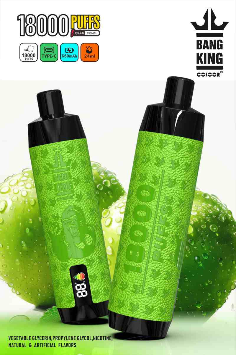 Bang King 18000 Puffs Dtl Disposable Vape Shisha Led Displays E-Cigarettes Vapers 18k Puff-650mAh Battery. 24ml E-liquid. Multiple Nicotine 12 Flavors