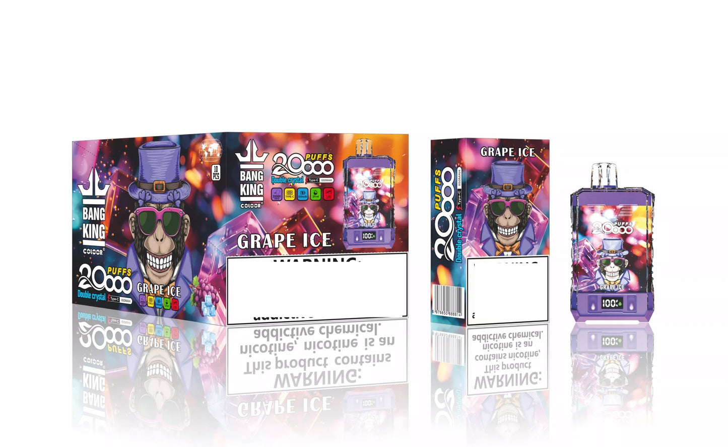Bang King 20000 Puffs Double Crystal Bulk Buy Rechargeable Disposable Vapes Wholesale