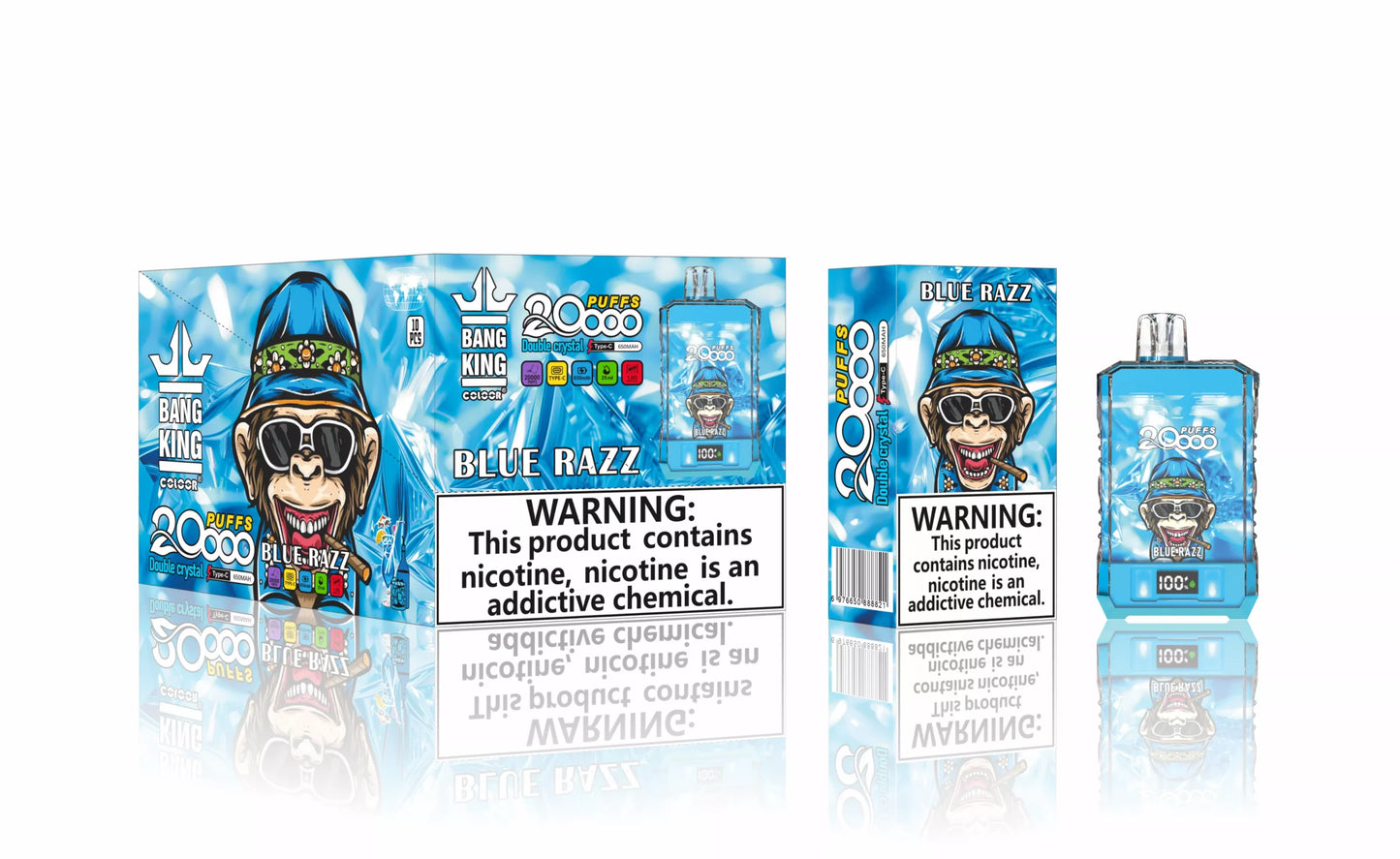 Bang King 20000 Puffs Double Crystal Bulk Buy Rechargeable Disposable Vapes Wholesale