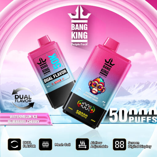 BANG KING 50000 Puffs Disposable Vape Wholesale-850mAh Battery. 50ml E-liquid. Multiple Nicotine 12 Flavors