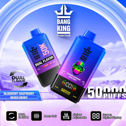 BANG KING 50000 Puffs Disposable Vape Wholesale-850mAh Battery. 50ml E-liquid. Multiple Nicotine 12 Flavors
