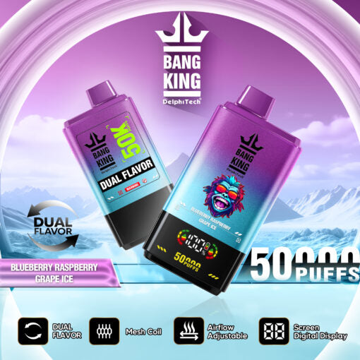 BANG KING 50000 Puffs Disposable Vape Wholesale-850mAh Battery. 50ml E-liquid. Multiple Nicotine 12 Flavors