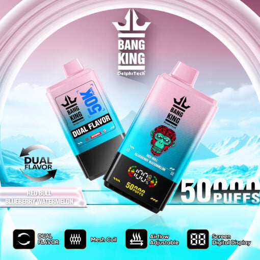 BANG KING 50000 Puffs Disposable Vape Wholesale-850mAh Battery. 50ml E-liquid. Multiple Nicotine 12 Flavors