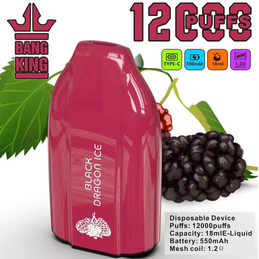 Bang King 12000 Puffs Disposable Vape - 12ml E-Liquid. 600mAh Battery