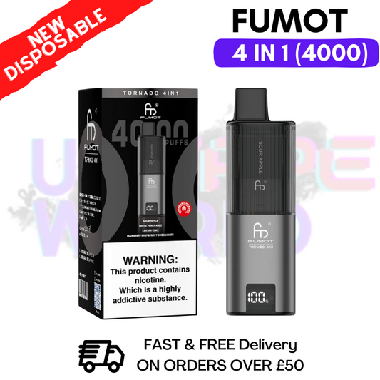 Fumot Tornado 4000 Puff Einweg-Vape-Kit (Black Edition)