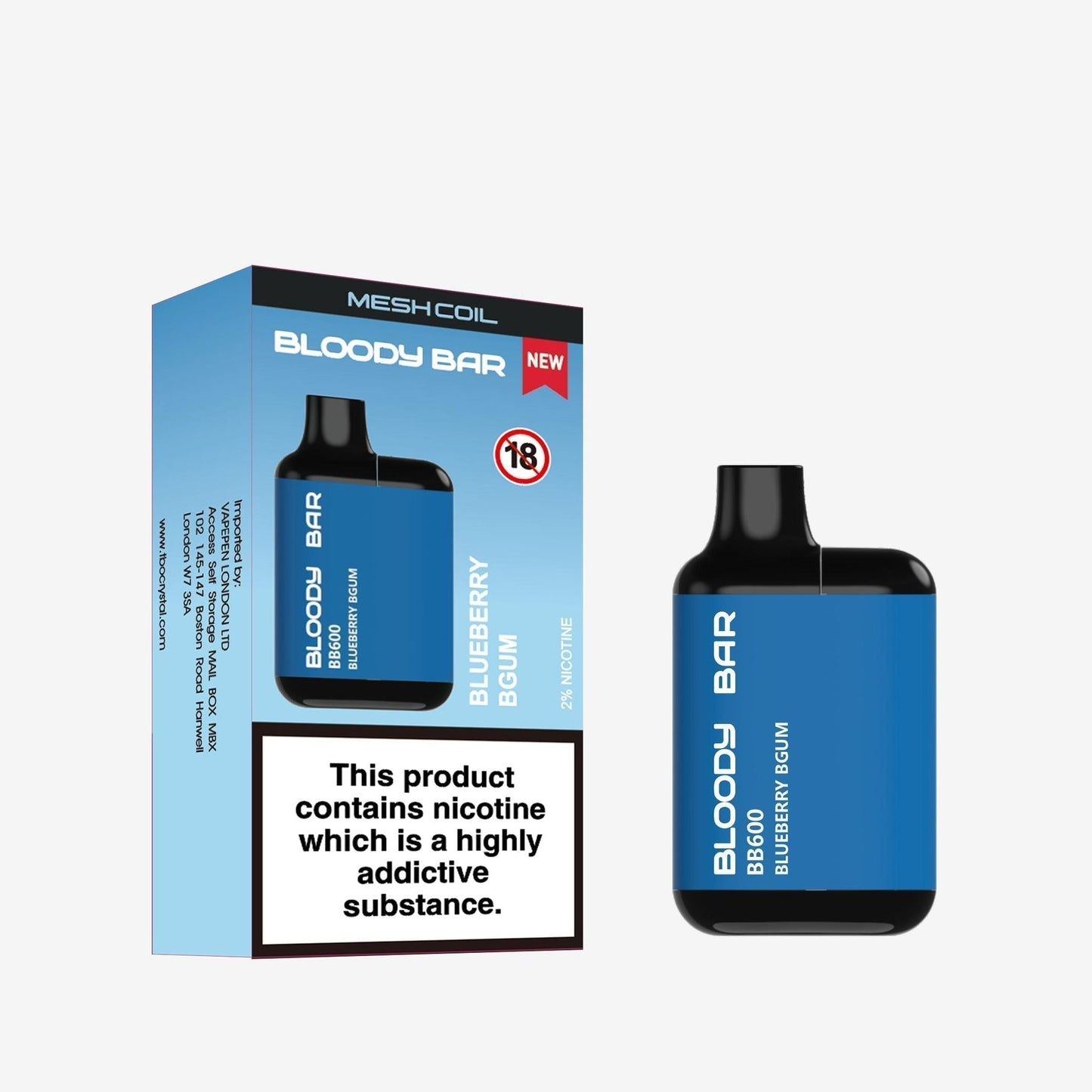 Bloody Bar BB600 Prefilled Pod Vape Kit - Pack of 10