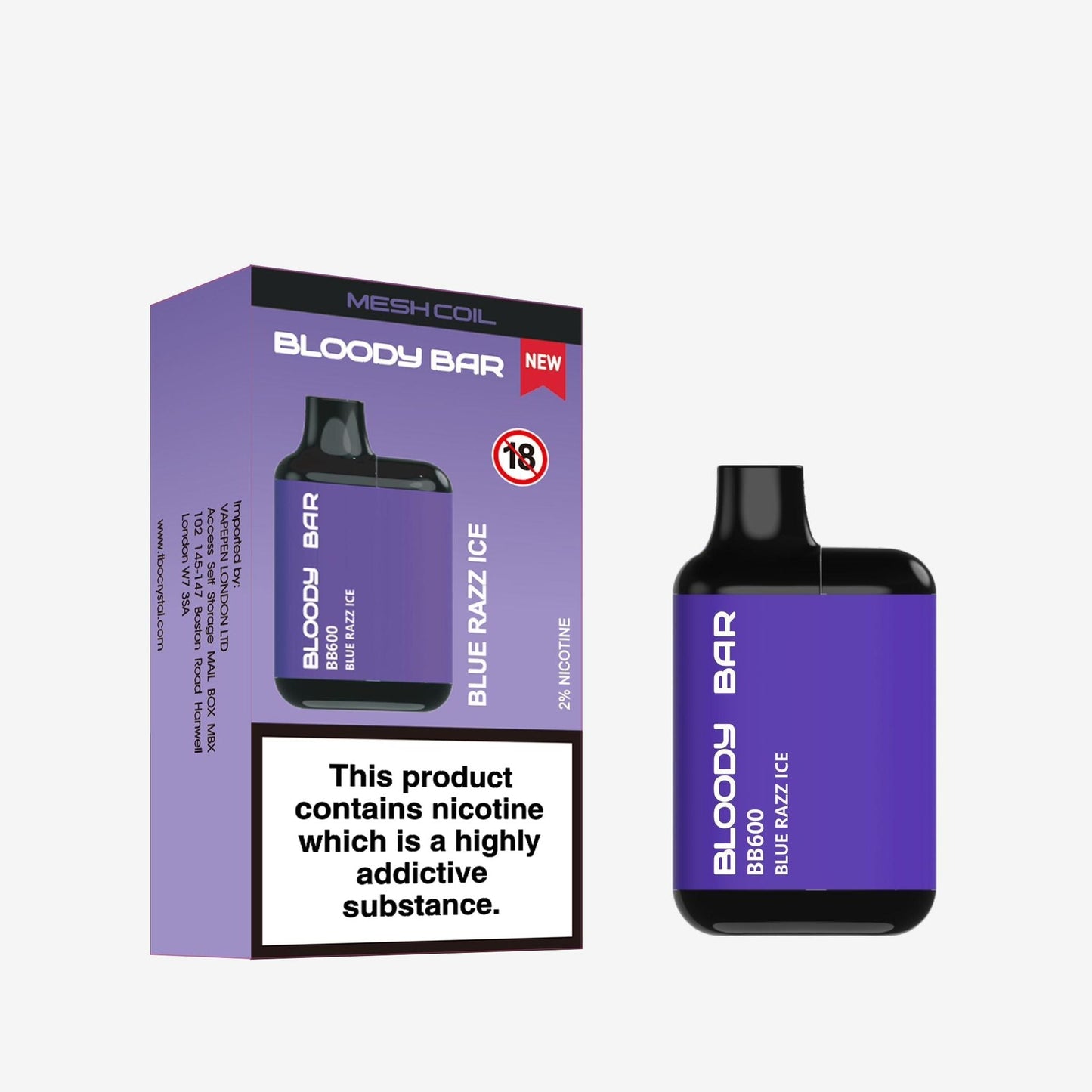 Bloody Bar BB600 Prefilled Pod Vape Kit - Pack of 10