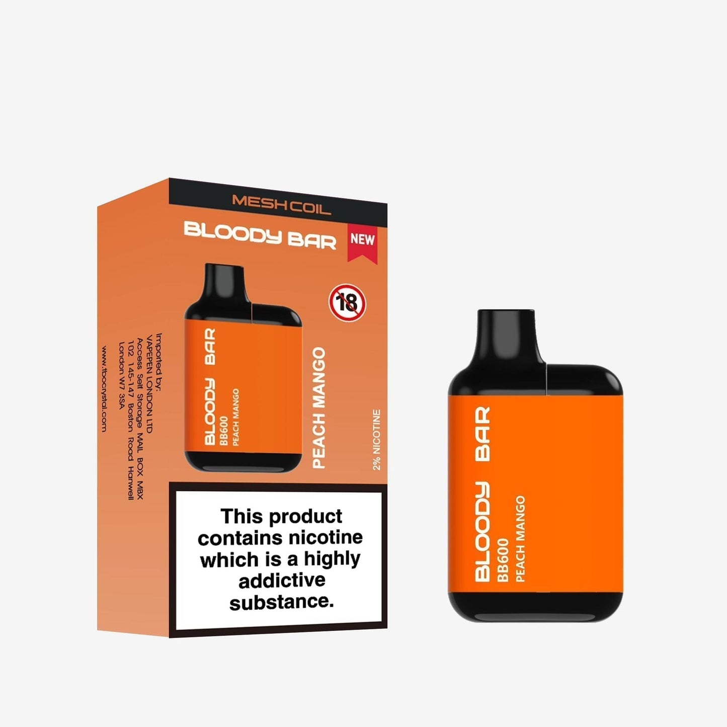 Bloody Bar BB600 Prefilled Pod Vape Kit - Pack of 10