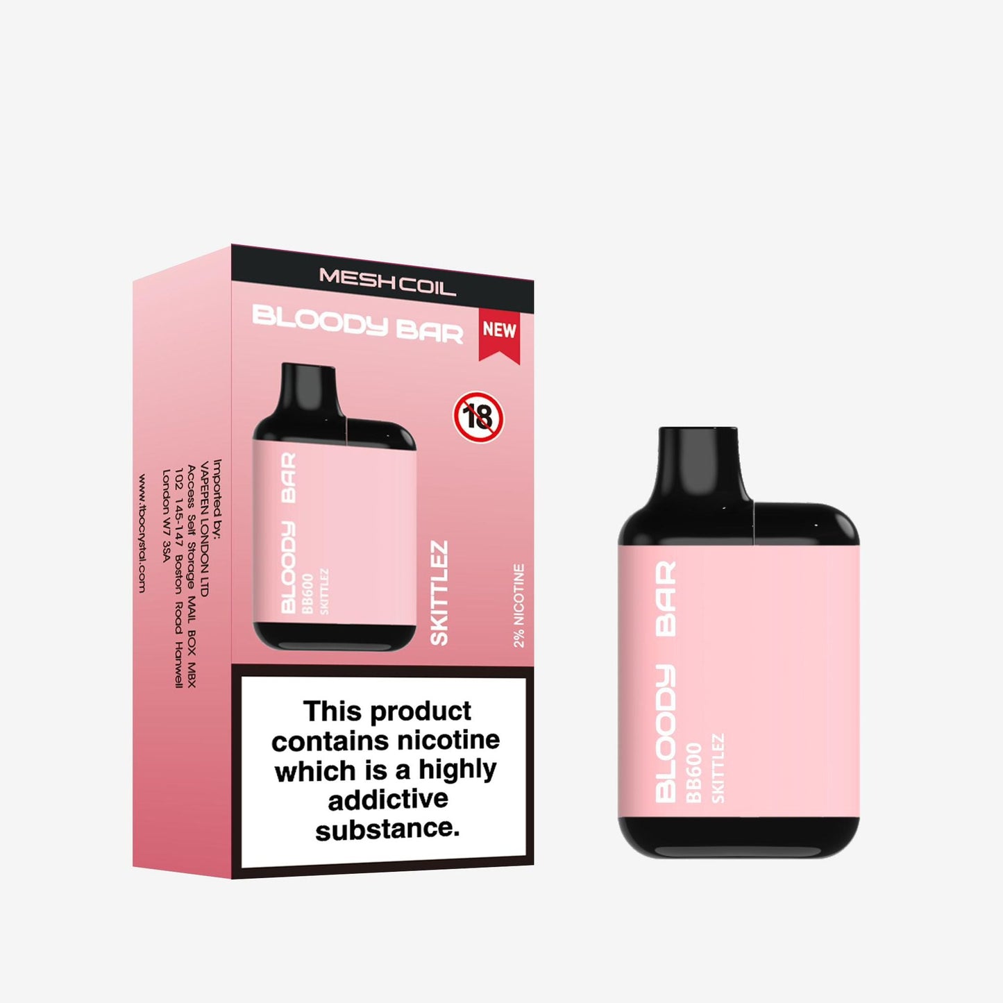 Bloody Bar BB600 Prefilled Pod Vape Kit - Pack of 10