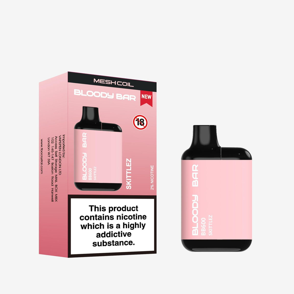 Bloody Bar BB600 Prefilled Pod Vape Kit - Pack of 10