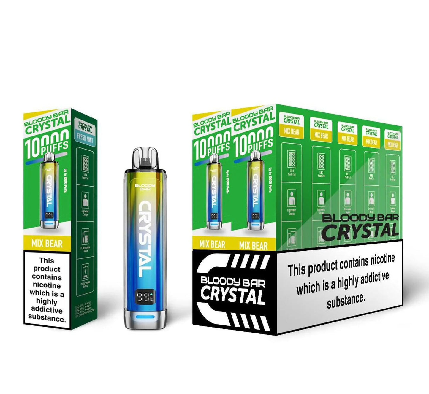 Bloody Bar Crystal 10K Puff Prefilled Pod Kit | Box of 10