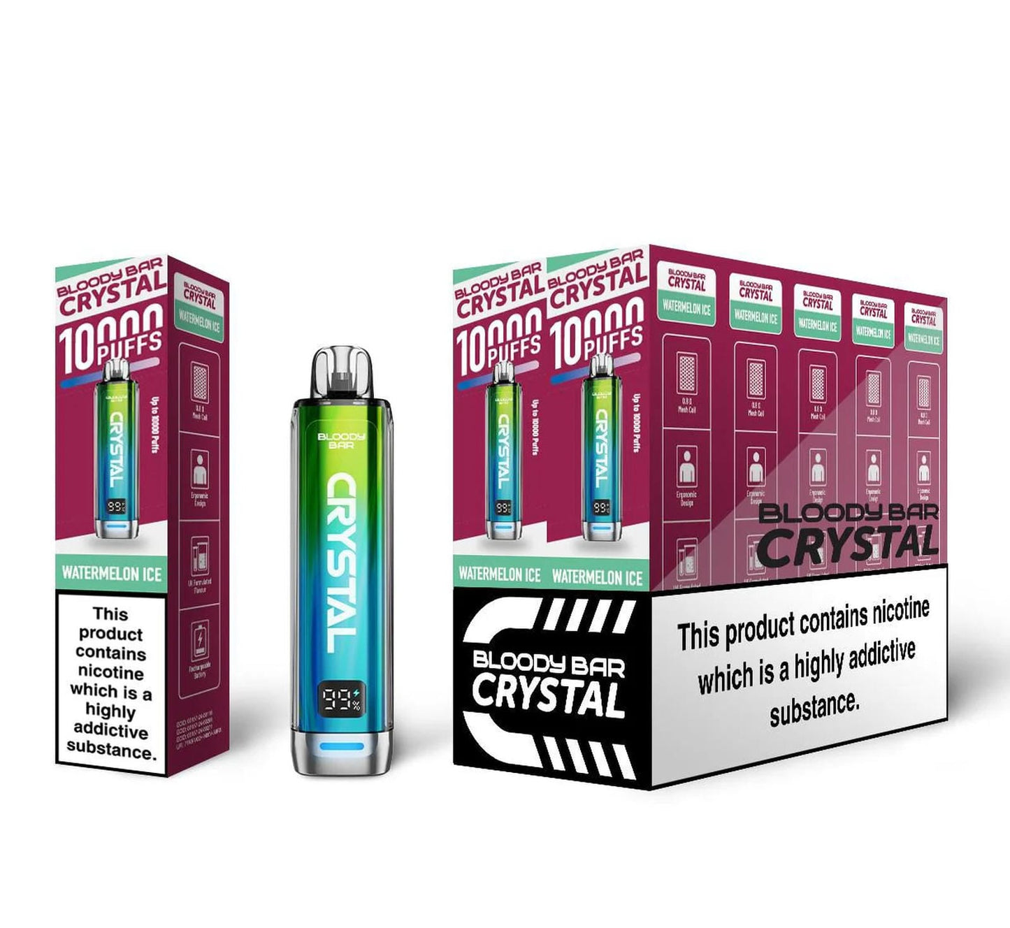 Bloody Bar Crystal 10K Puff Prefilled Pod Kit | Box of 10