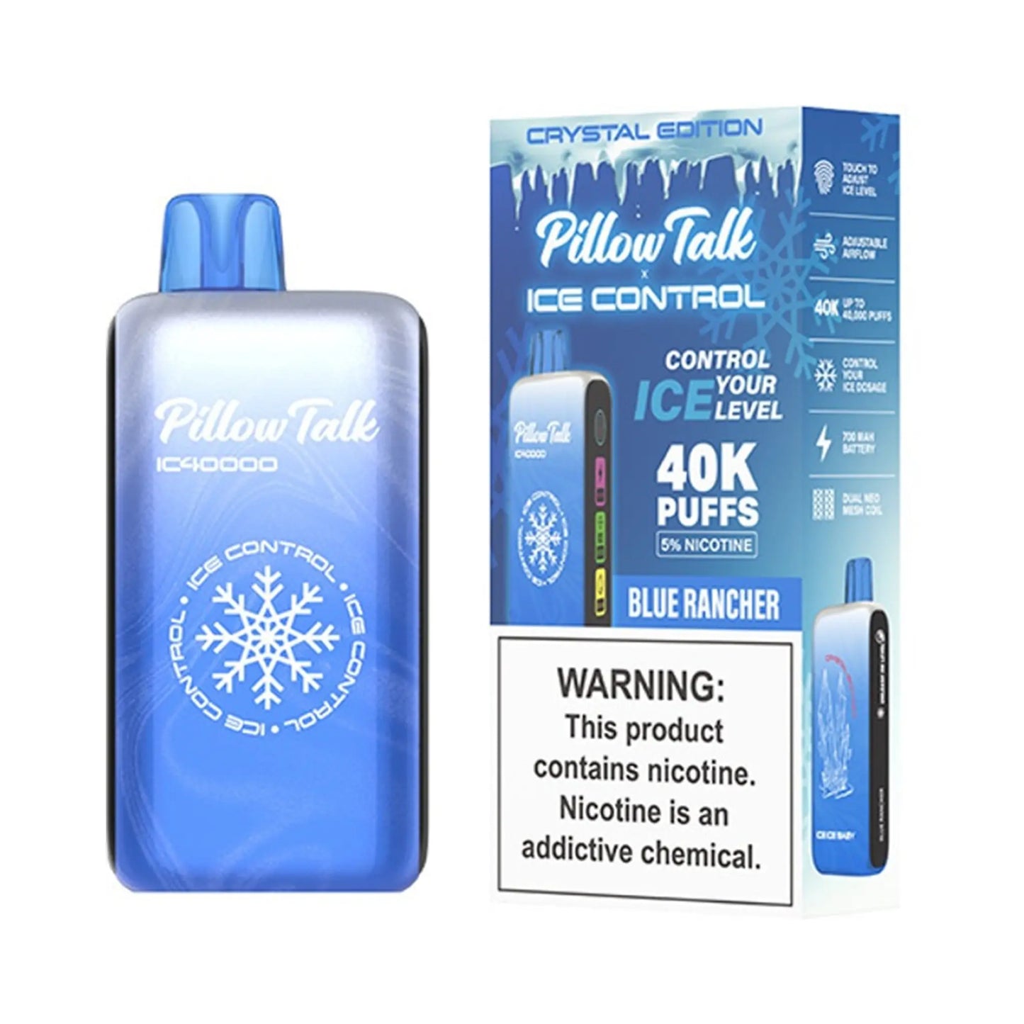 Pillow Talk Ice Control IC40000 Einweg-E-Zigarette – Crystal Edition