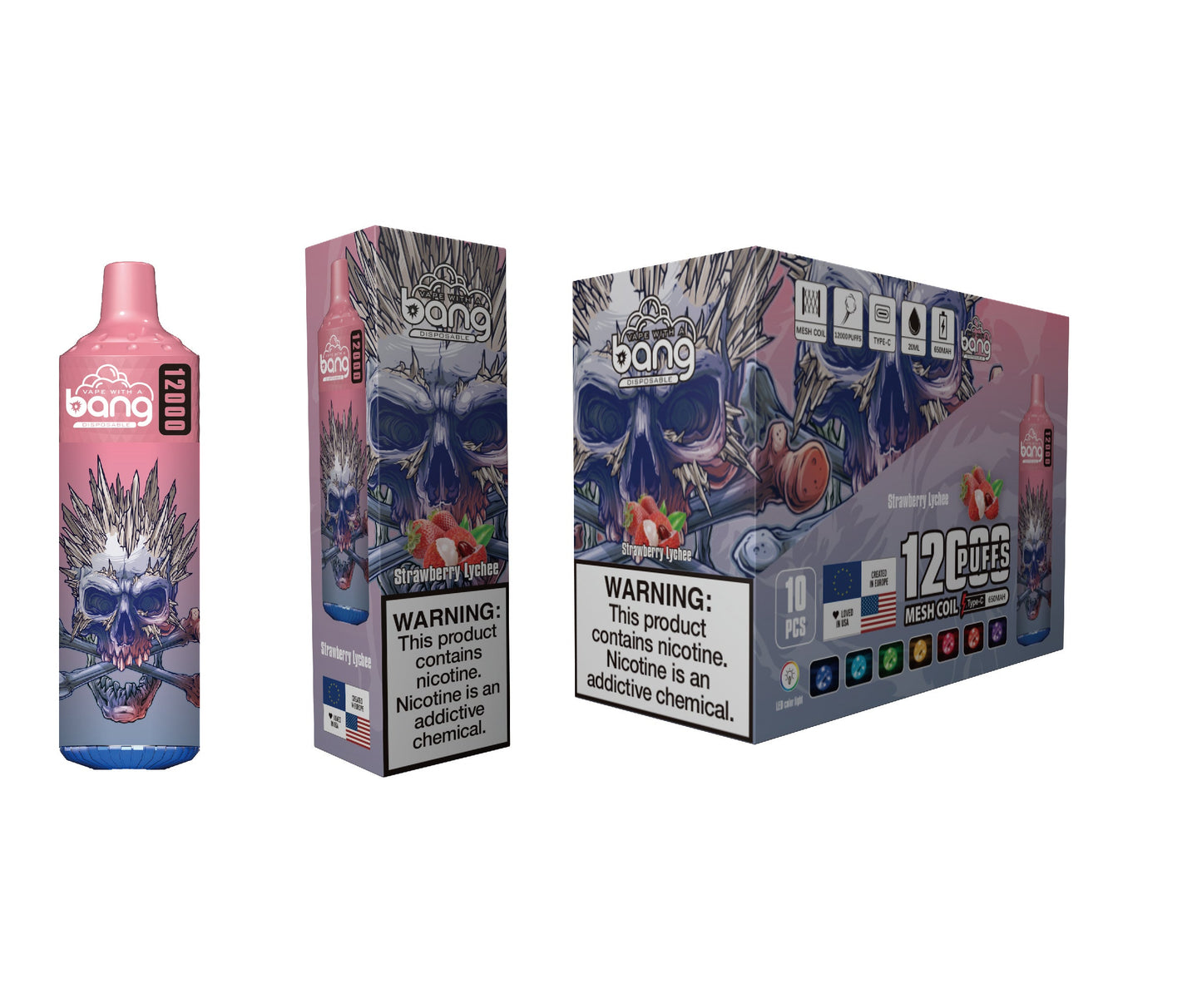 Bang King 12000 Puffs Disposable 650mAh  20ml Vape 12 Flavors