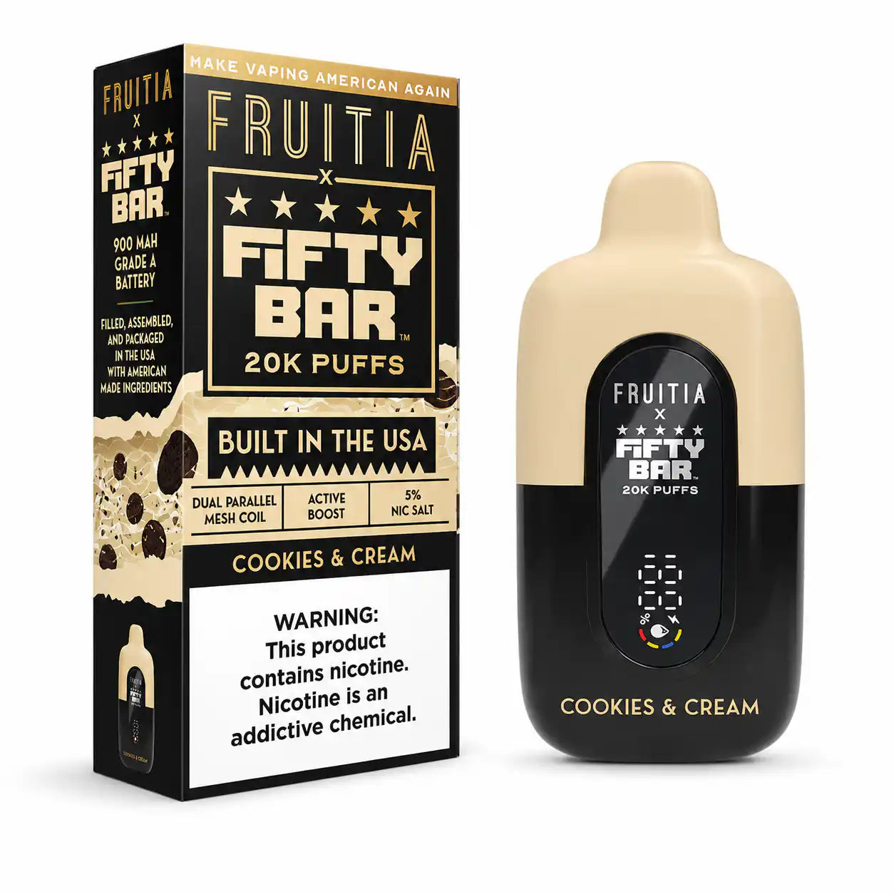 Cookies & Cream - Fifty Bar 20K Disposable Vape