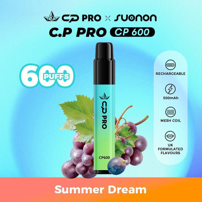 CP Pro 600 Puff Prefilled Pod Vape Kit - Box of 10