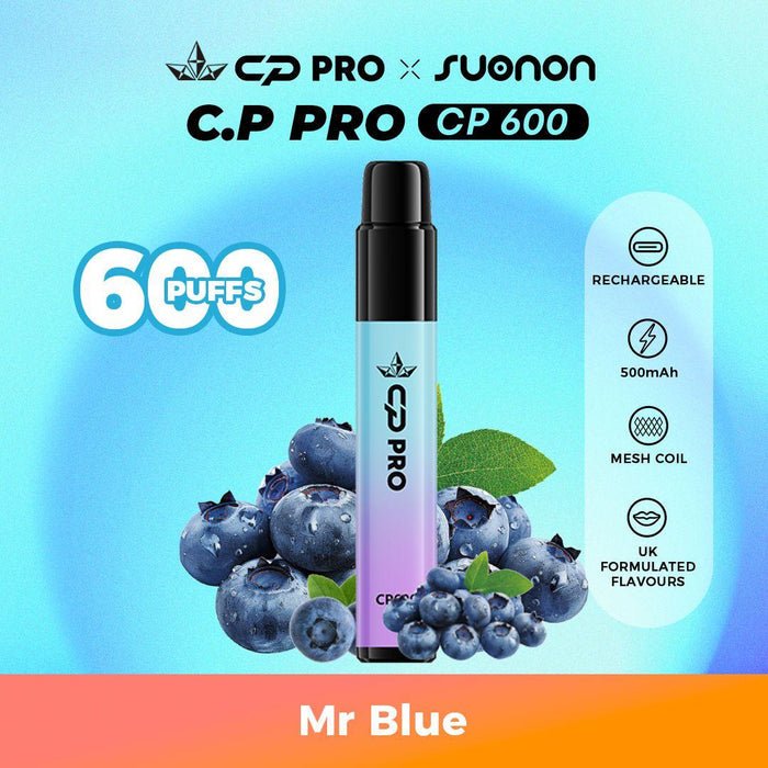 CP Pro 600 Puff Prefilled Pod Vape Kit - Box of 10