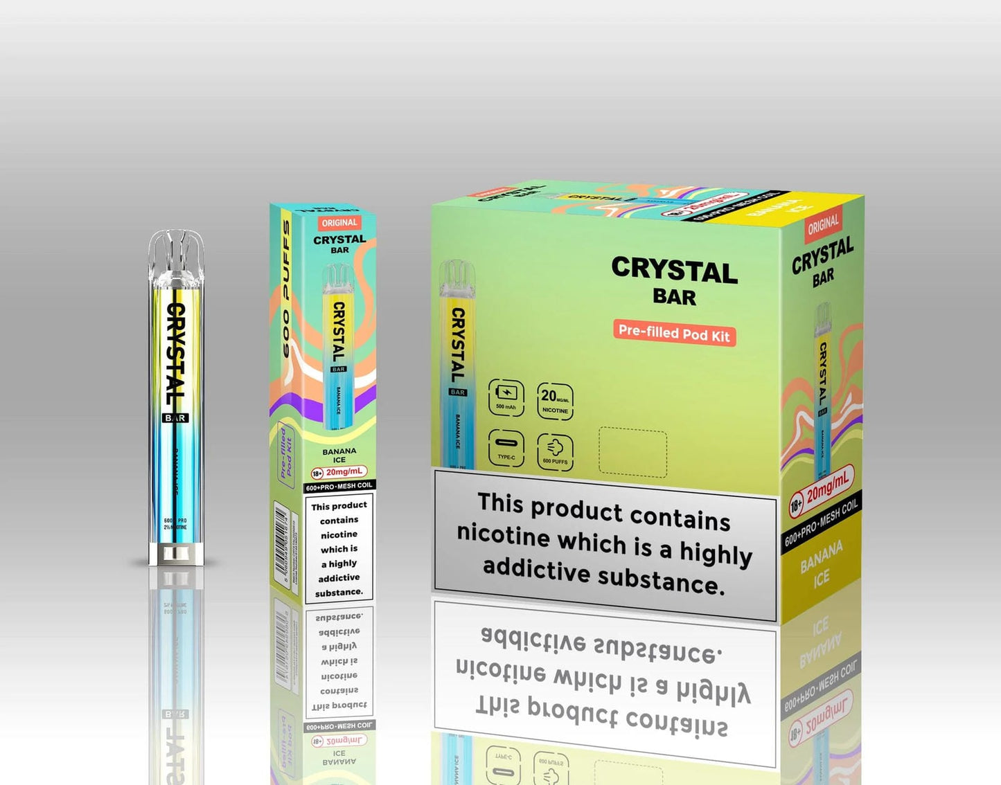 Crystal Bar Original 600 Prefilled Pod Kit | Pack of 10