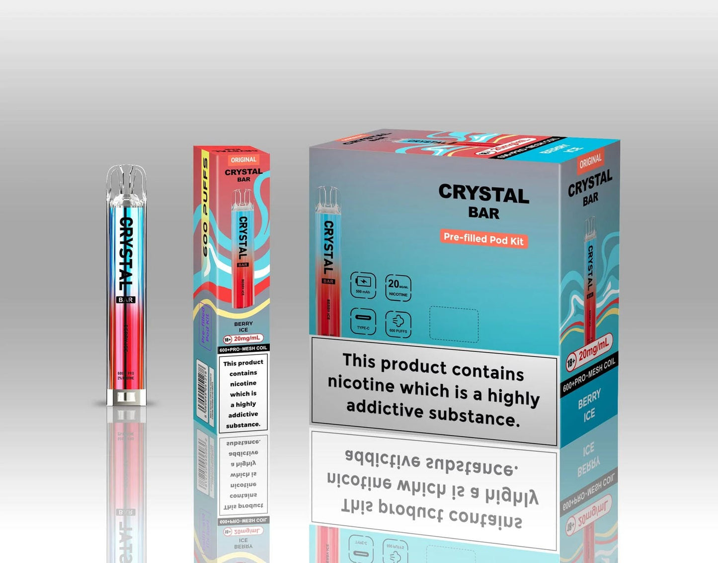 Crystal Bar Original 600 Prefilled Pod Kit | Pack of 10
