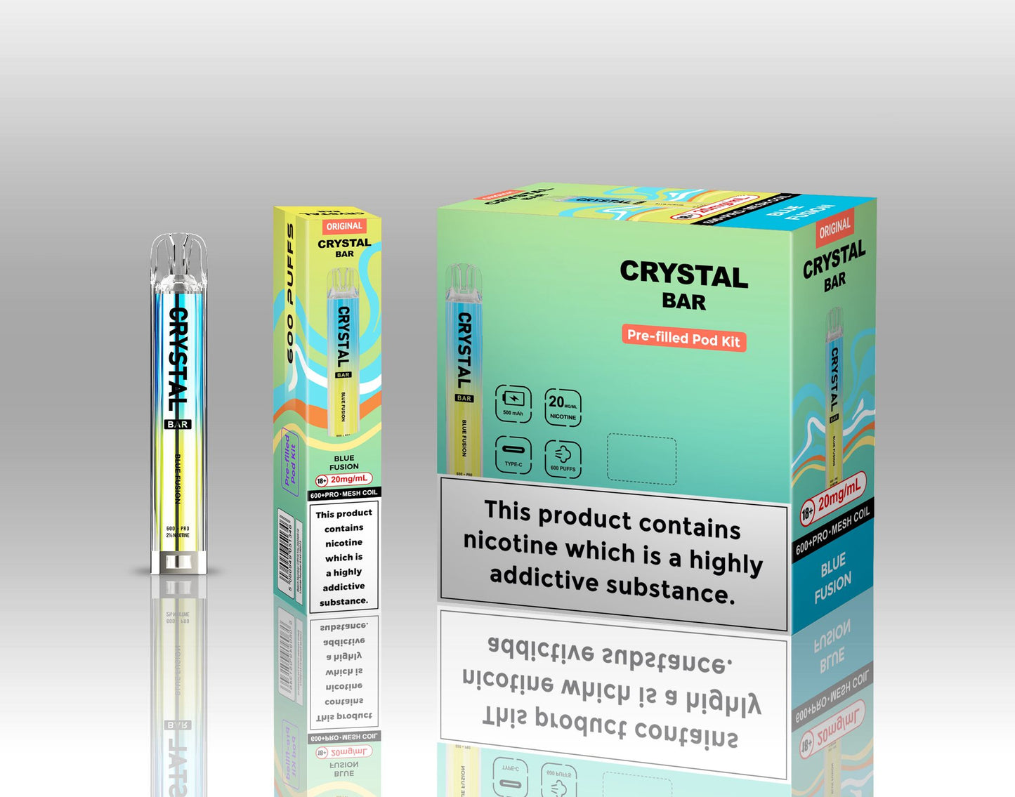 Crystal Bar Original 600 Prefilled Pod Kit | Pack of 10