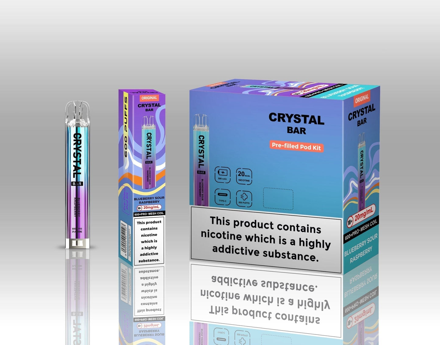 Crystal Bar Original 600 Prefilled Pod Kit | Pack of 10