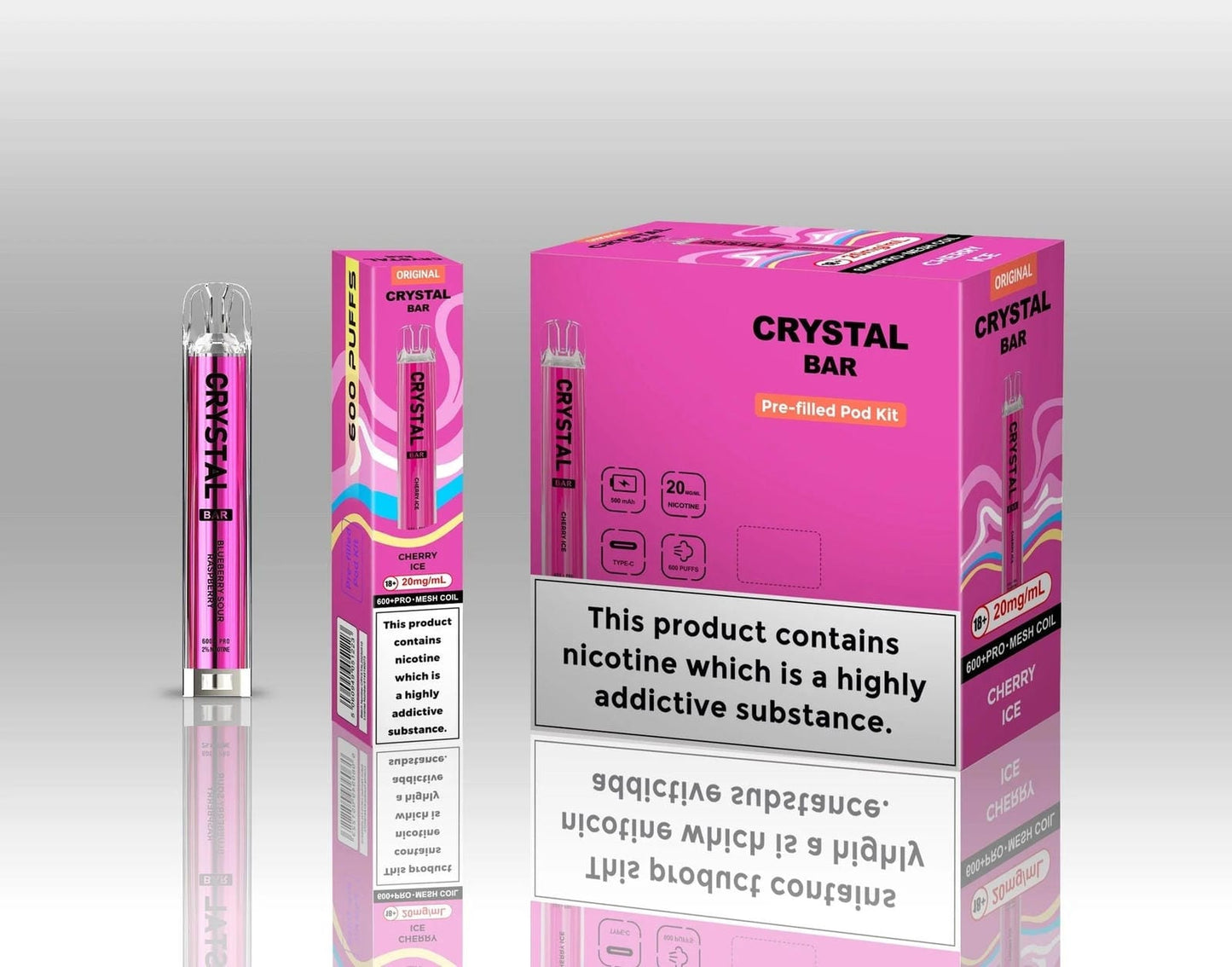 Crystal Bar Original 600 Prefilled Pod Kit | Pack of 10