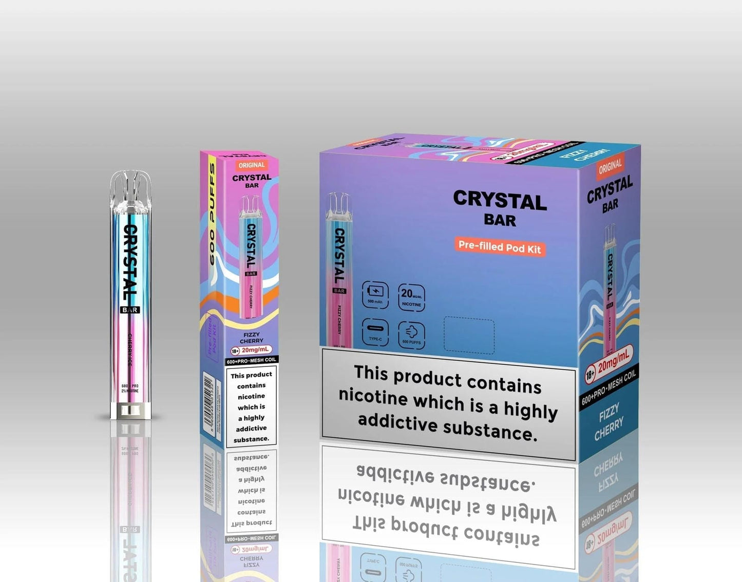 Crystal Bar Original 600 Prefilled Pod Kit | Pack of 10