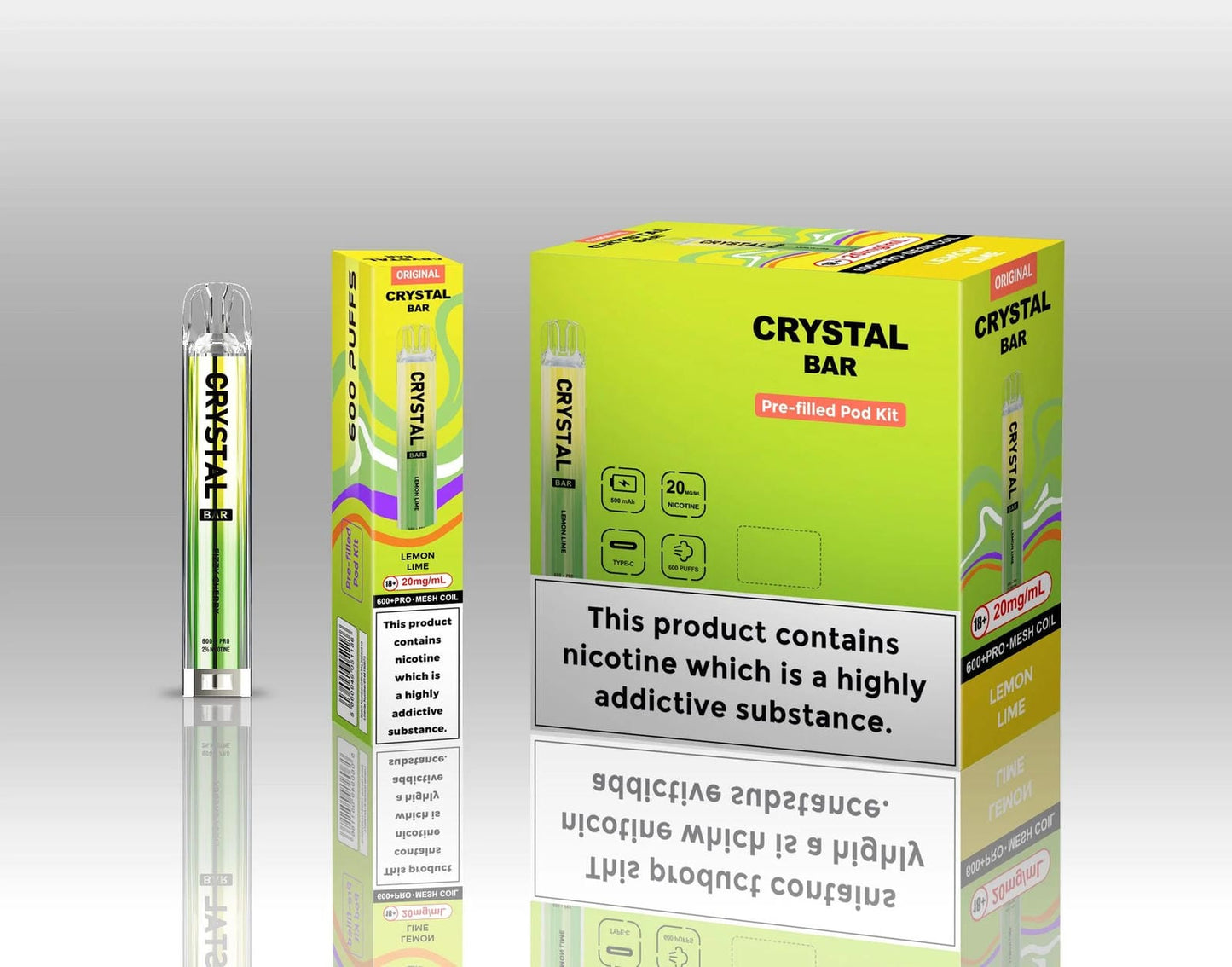Crystal Bar Original 600 Prefilled Pod Kit | Pack of 10