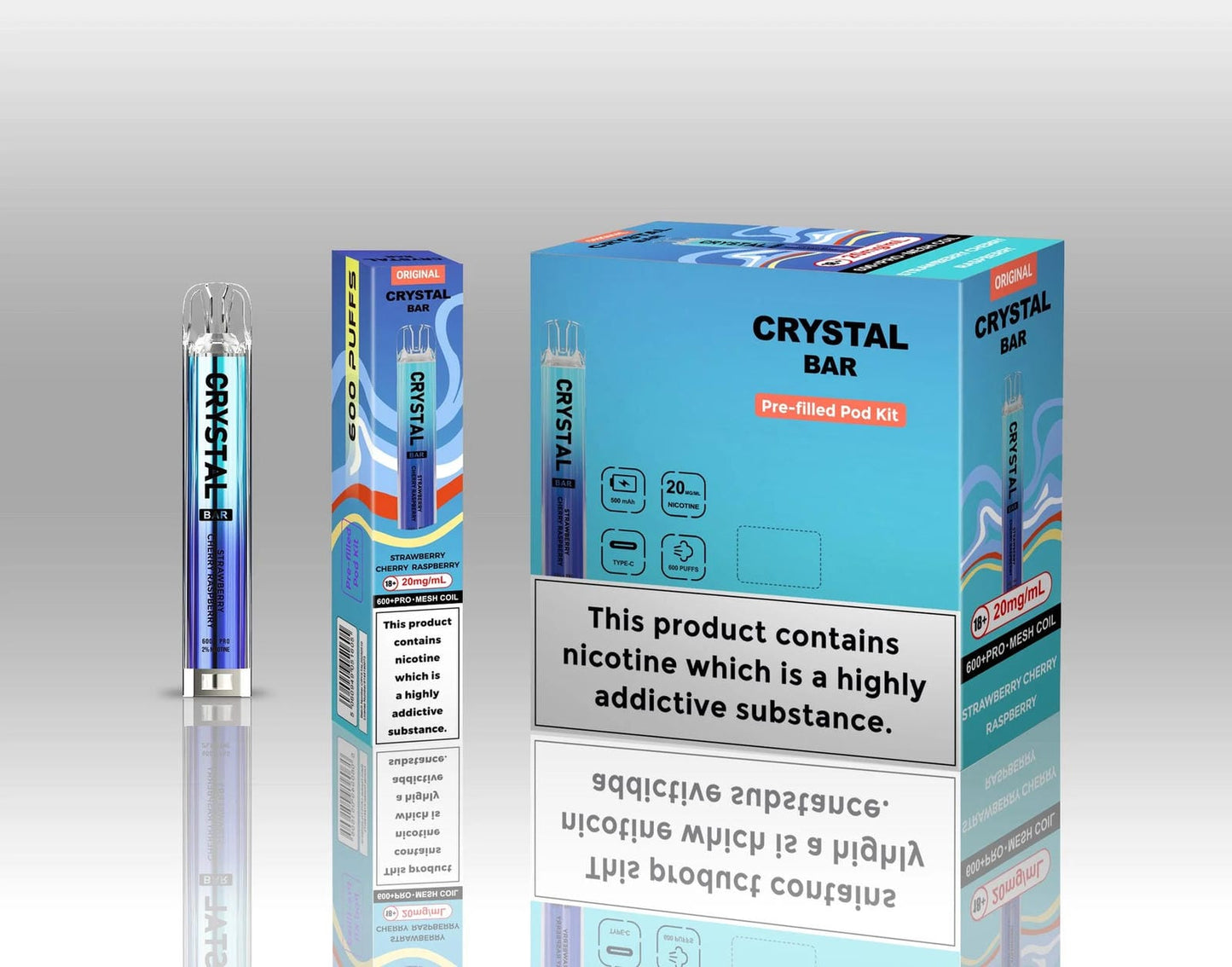 Crystal Bar Original 600 Prefilled Pod Kit | Pack of 10
