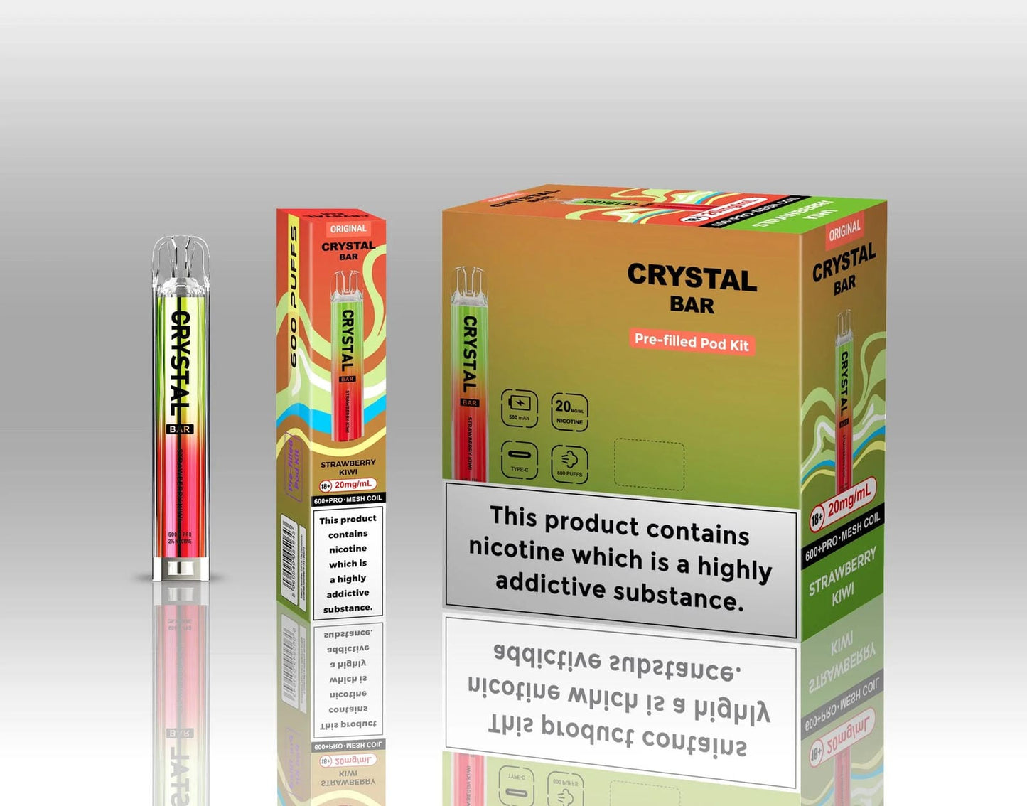 Crystal Bar Original 600 Prefilled Pod Kit | Pack of 10