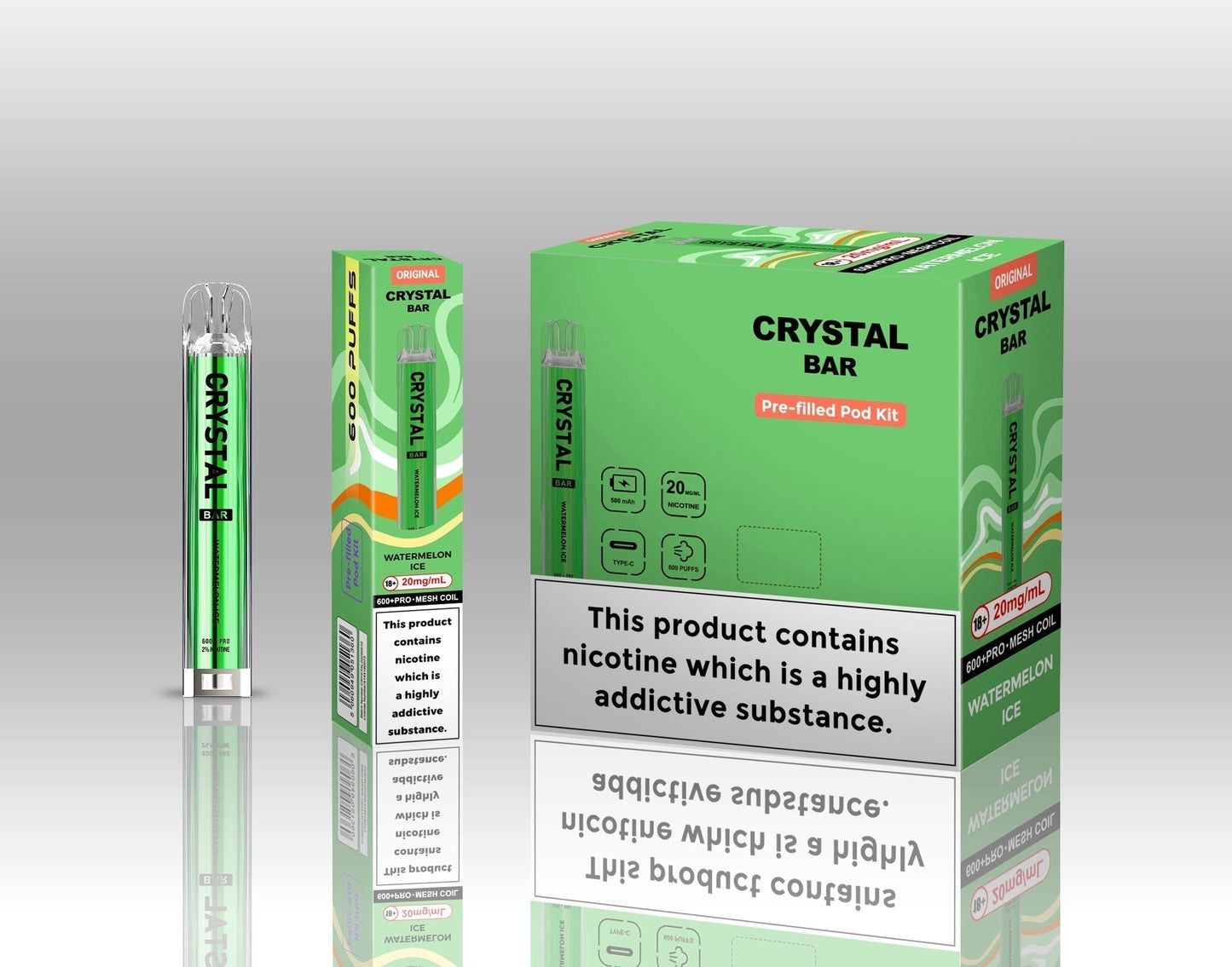 Crystal Bar Original 600 Prefilled Pod Kit | Pack of 10