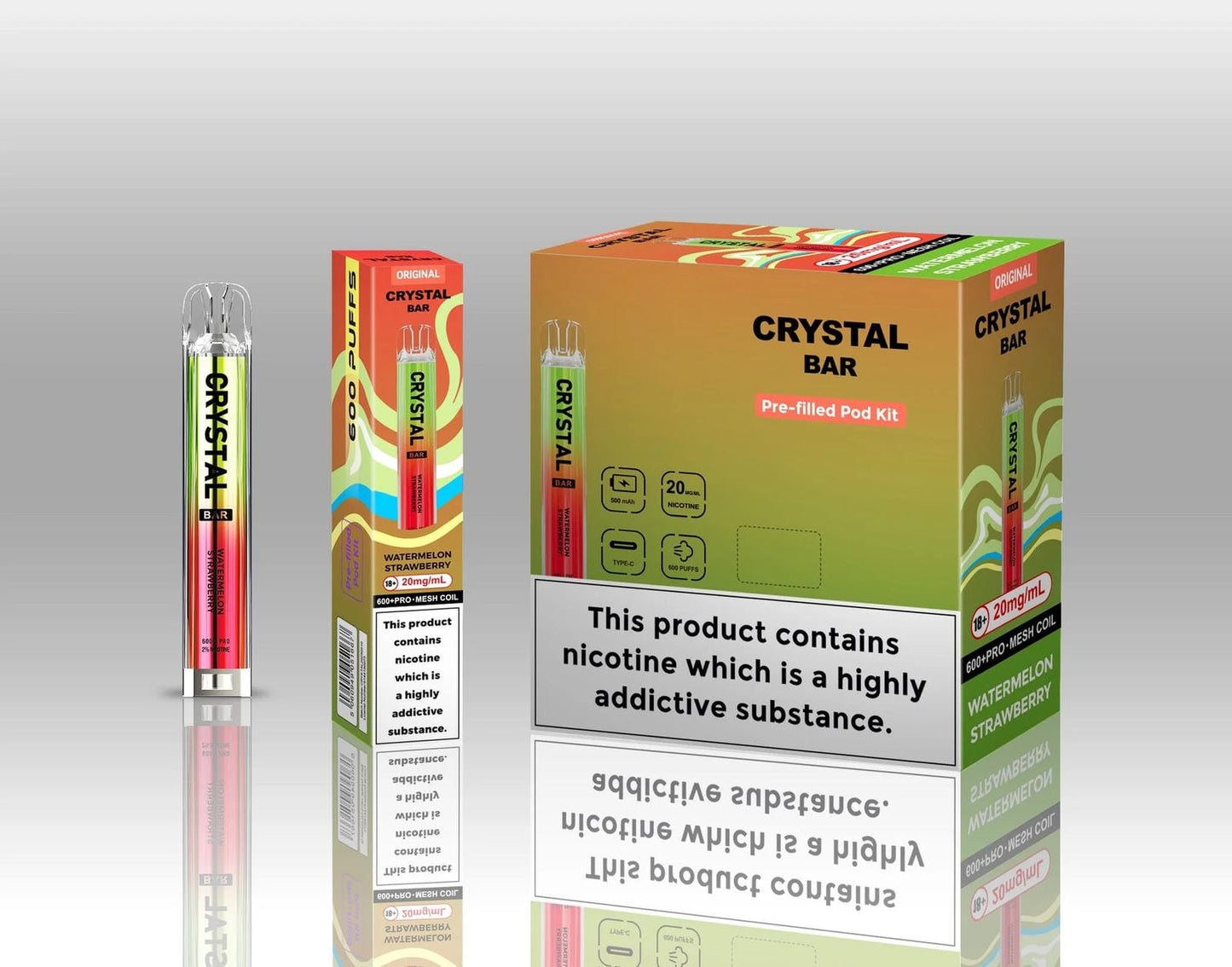 Crystal Bar Original 600 Prefilled Pod Kit | Pack of 10