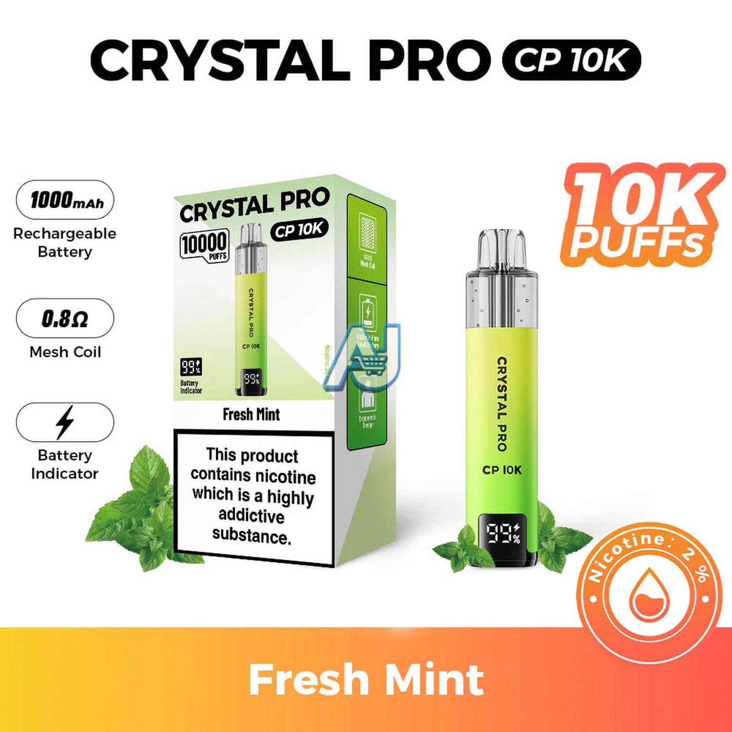 Crystal Pro CP 10K Puffs Prefilled Pod Kit