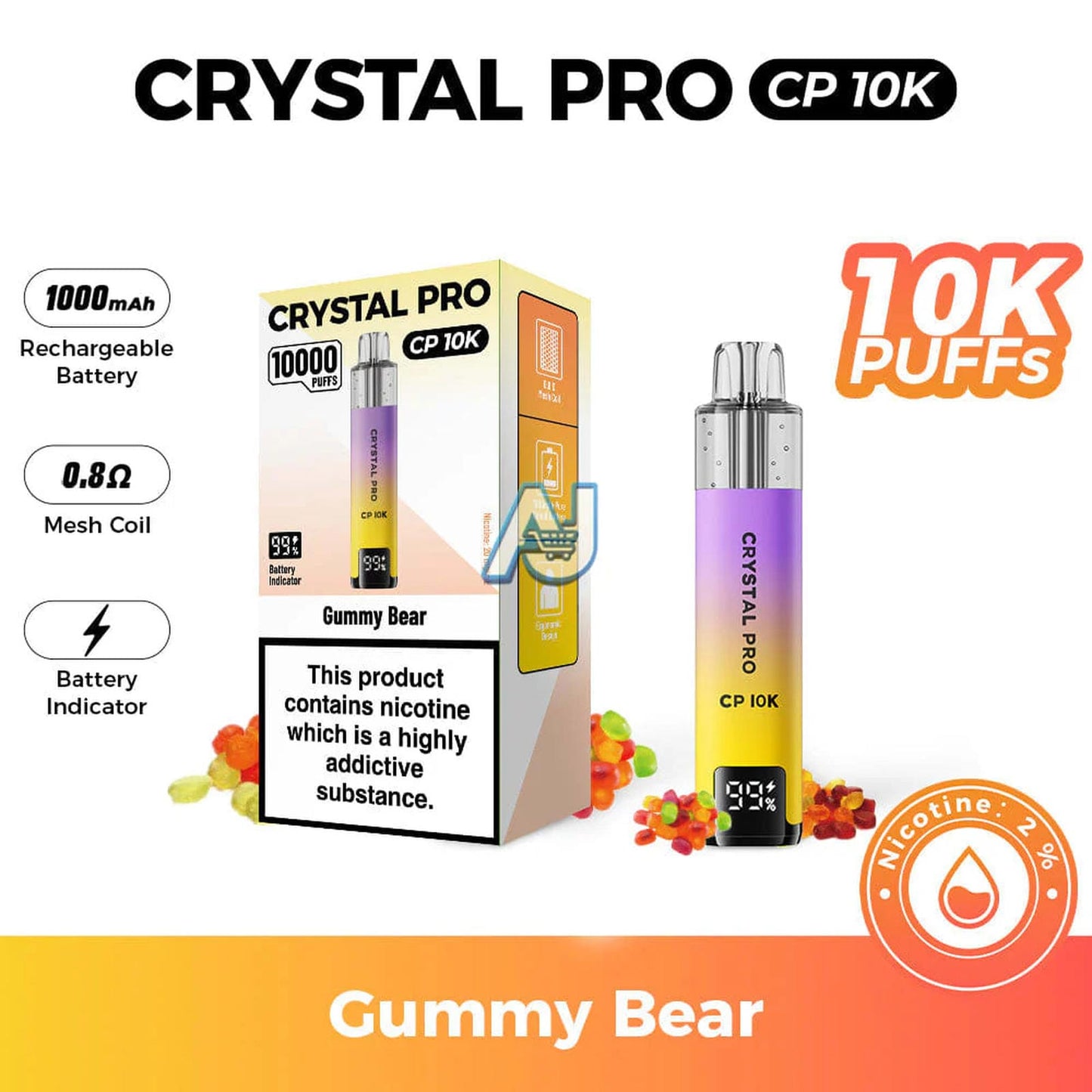 Crystal Pro CP 10K Puffs Prefilled Pod Kit