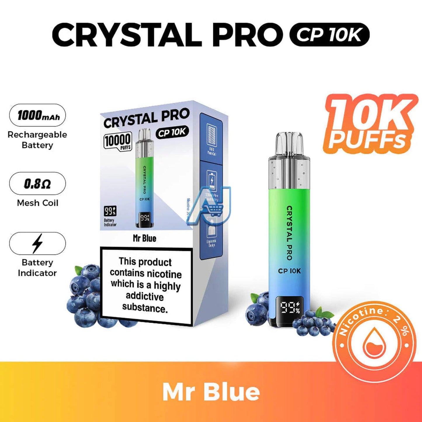 Crystal Pro CP 10K Puffs Prefilled Pod Kit