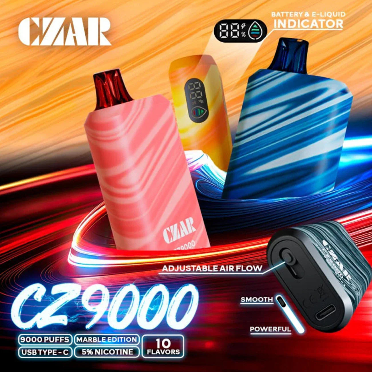 CZAR CZ9000 Puffs Einweg-E-Zigarette